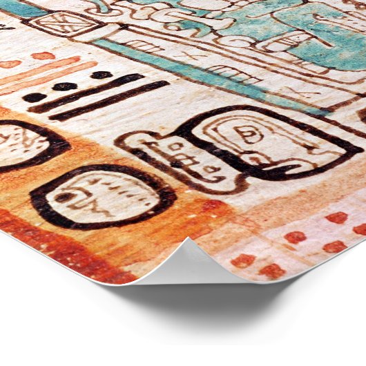 Detail van een Mayaanse codex Poster (Hoek)