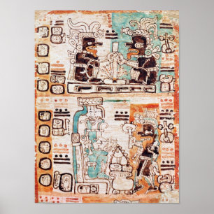Detail van een Mayaanse codex Poster