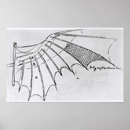 Detail van een mechanische vleugel poster (Voorkant)