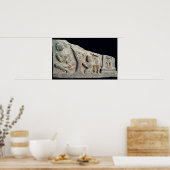 Detail van een reliëfbries die een zitplaats weerg poster (Keuken)