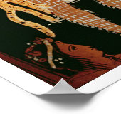 Detail van een rode-cijfervaas waarop een acteur i poster (Hoek)