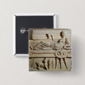 Detail van een sarcofaag vierkante button 5,1 cm (Voorkant /achterkant)