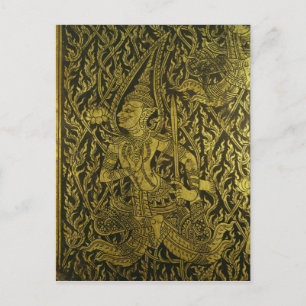 Detail van een Thaise kabinet Briefkaart
