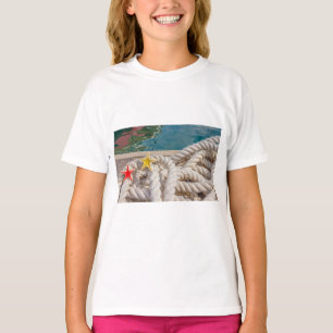 detail van een touw om af te meren op Meisjes Swea T-shirt