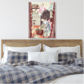 Detail van een vaas die de droogethee weergeeft canvas afdruk (Insitu (Slaapkamer))