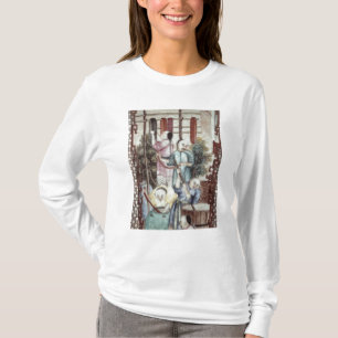 Detail van een vaas die mannen verven t-shirt