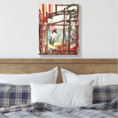 Detail van een vaas die zijdeweving weergeeft canvas afdruk (Insitu (Slaapkamer))