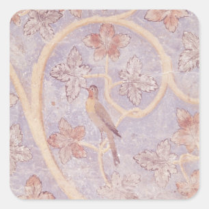 Detail van een vogel, van de wanddecoratie vierkante sticker