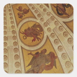 Detail van engelen uit de koepel, gebouwd 1635-42 vierkante sticker
