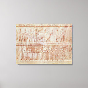 Detail van het reliëf in het oosten canvas afdruk