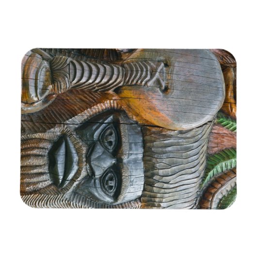 Detail van Kanak-totempaal, Noumea, New New Magneet (Horizontaal)