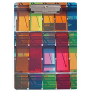 Detail van multicolor commercieel gebouw klembord