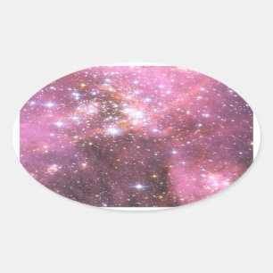 Detail van NGC 346 in Roze Ovale Sticker