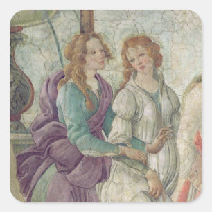 Detail van Venus en de Graces Vierkante Sticker