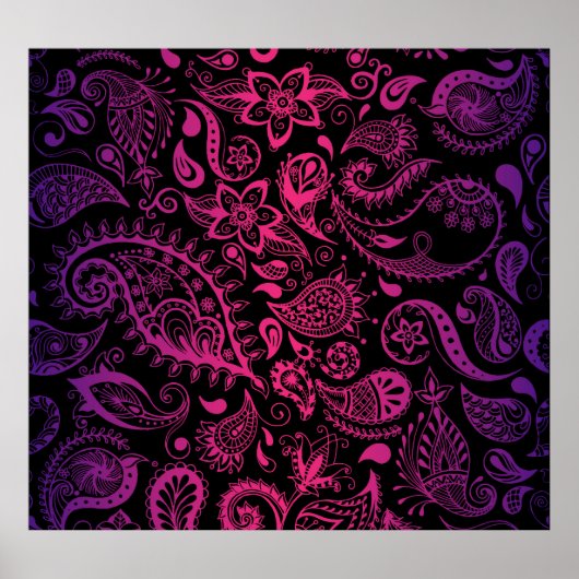  detailbloemen naadloze illustratie poster (Voorkant)