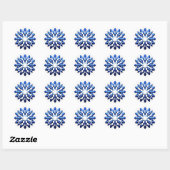 Detailed Blue Snowflake Ronde Sticker (Vel)