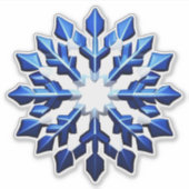 Detailed Blue Snowflake Sticker (Voorkant)