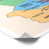 Detailed Map of Andorra Regions Poster (Hoek)