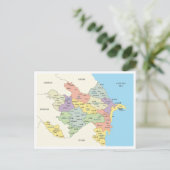 Detailed map of Azerbaijan Regions Briefkaart (Staand voorkant)