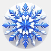 Detailed Snowflake Design Ronde Sticker (Voorkant)