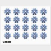 Detailed White Snowflake Design Ronde Sticker (Vel)