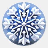 Detailed White Snowflake Design Ronde Sticker (Voorkant)