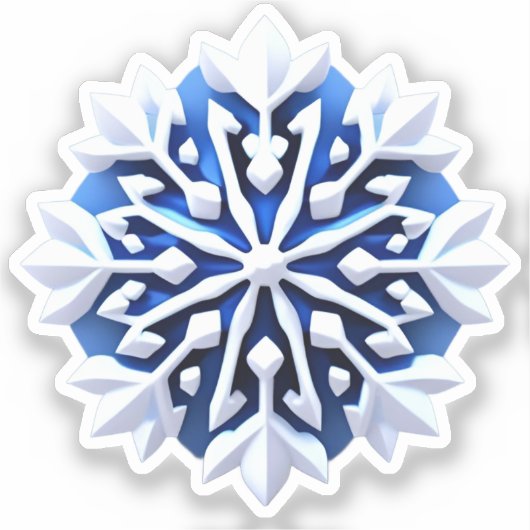 Detailed White Snowflake Design Sticker (Voorkant)