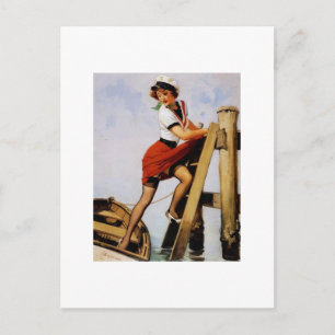  detailhandelaar of pop-upmeisje briefkaart