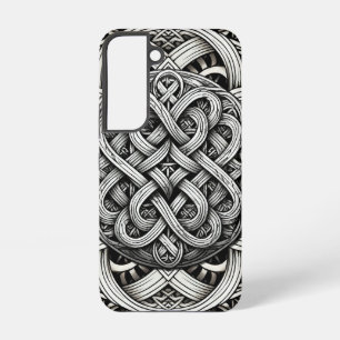 Detaillierte Schwarz-Weißer keltischer Knoten 0001 Samsung Galaxy Hoesje