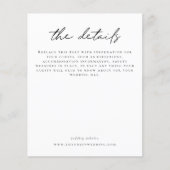 Details begrotingsbruiloft Informele Script Enclos (Voorkant)