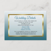 Details blauwe en goudverloopbruiloft informatiekaartje (Voorkant)