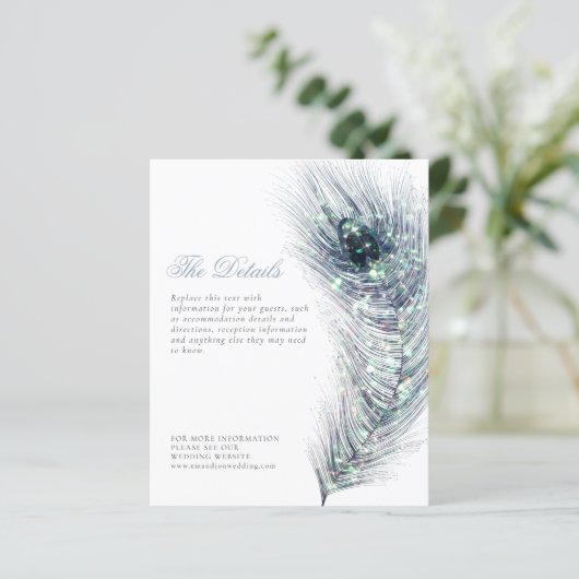 Details BUDGET Peacock Feather bruiloft Enclosure (Staand voorkant)