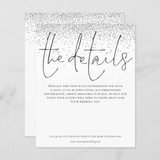 Details budgetbruiloft Silver Glitter Enclosure (Voorkant / Achterkant)