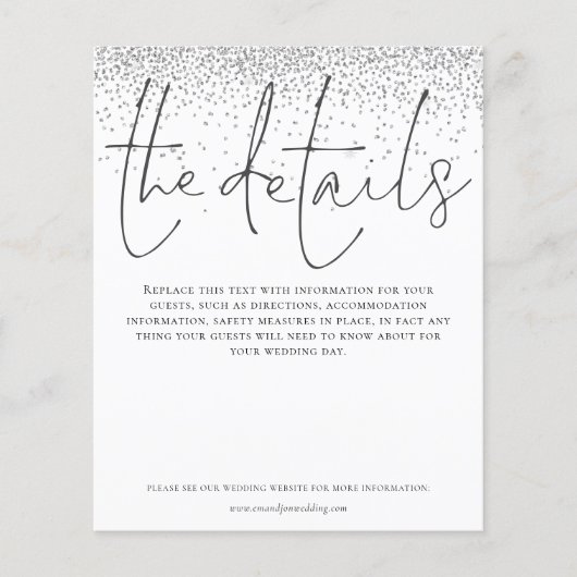 Details budgetbruiloft Silver Glitter Enclosure (Voorkant)