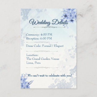 Details Card Elegant Wedding Card editable Informatiekaartje