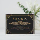 Détails Carte Art déco Mariage Black and Gold (Debout devant)