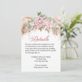 Détails Carte de boîtier pour le Mariage Rose Blus (Debout devant)