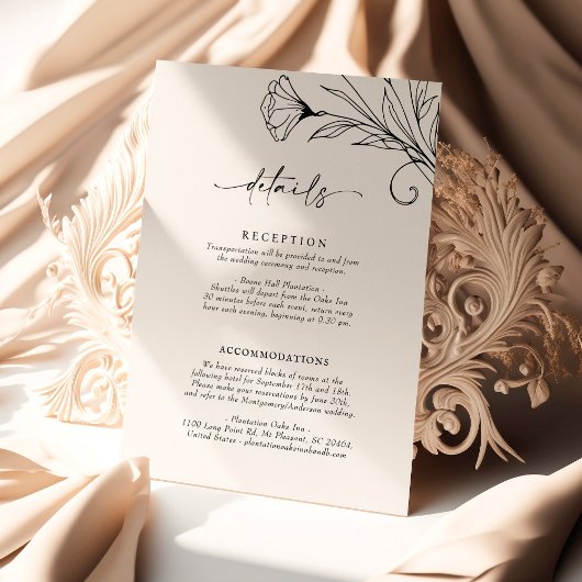 Détails Carte Minimaliste Élégant Info Script