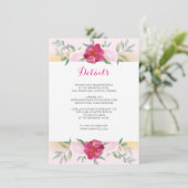 Détails Carte Pink Floral Wedding Invitation Set (Debout devant)