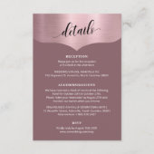 Details Chic Script Metallic Roos Gold Wedding Informatiekaartje (Voorkant)