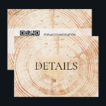 Détails Code QR Modèle Rustic Wood Mariage<br><div class="desc">Préparez la scène pour votre mariage rustique avec le Modèle QR Code Détails du grain de bois. Cette carte de boîtier personnalisable vous permet de fournir à vos invités toutes les informations mariages nécessaires de manière personnalisée et pratique. Personnalisez la carte avec votre site Web mariage, en vous assurant que...</div>