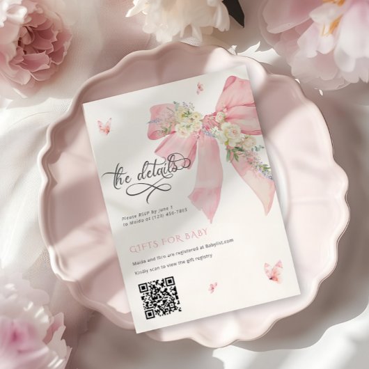 Détails de carte pour la Baby Shower "Baby In Bloo