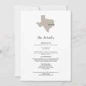 Détails de faire-part de mariage élégant au Texas (Devant)