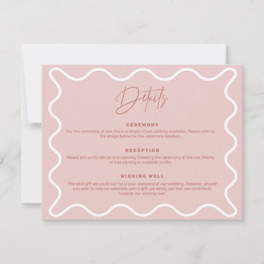 Détails de la bordure rose et blanche - Carte de f (Devant)
