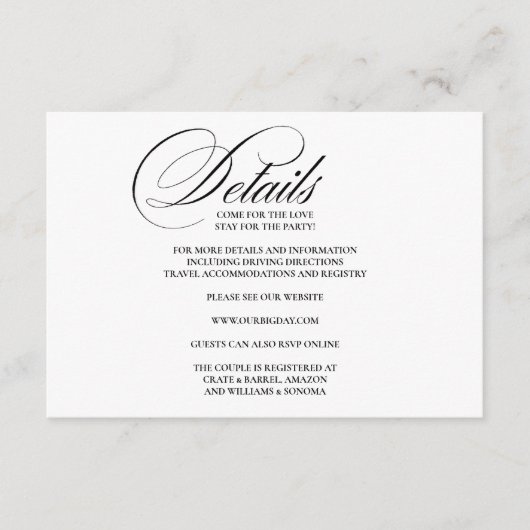 Détails de la carte de boîtier élégant (Devant)