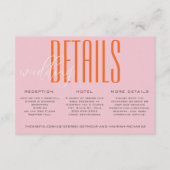 Détails de la carte d'invitation de mariage modern (Devant)