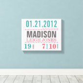 Détails de la date de naissance du bébé Toile - Co (Insitu (Plancher de Bois))