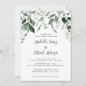 Détails de l'eucalyptus Mariage budget, invitation (Devant)