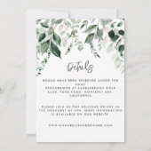 Détails de l'eucalyptus Mariage budget, invitation (Dos)