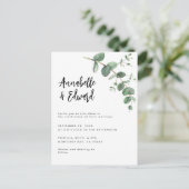 Détails de l'eucalyptus mariage et invitation (Debout devant)